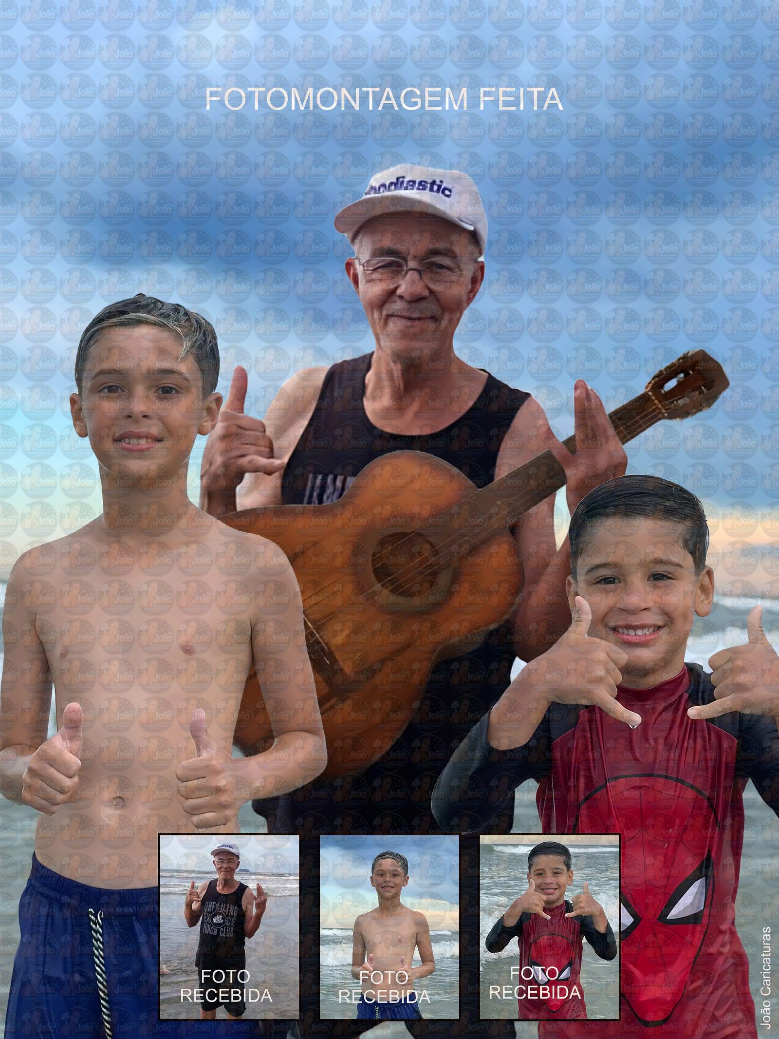 Fotomontagem Digital Personalizada Unindo Pai Mãe e Filho | Uma Lembrança para Sempre
