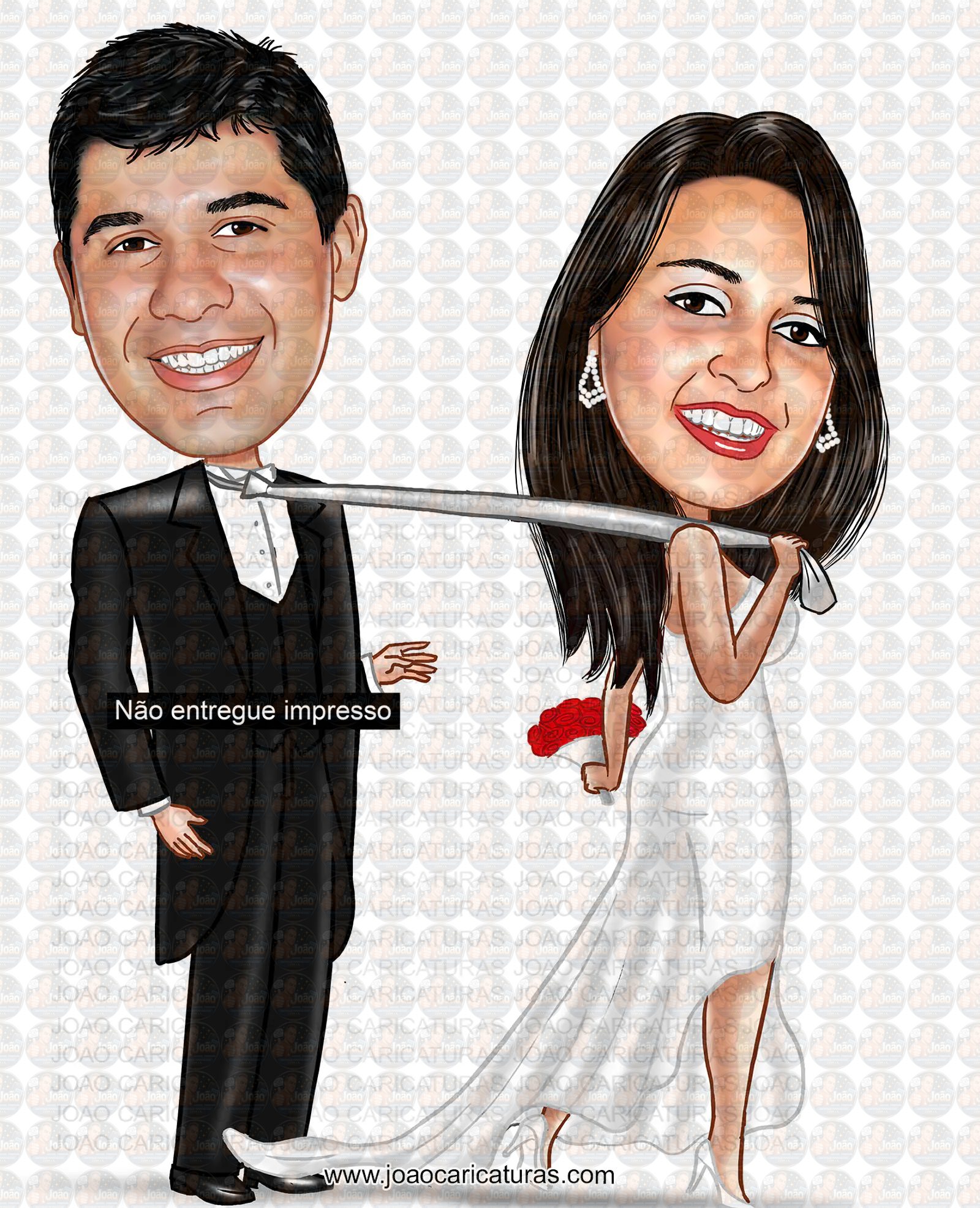 Caricatura Personalizada de Casal para Casamento | Noivos em Estilo Premium