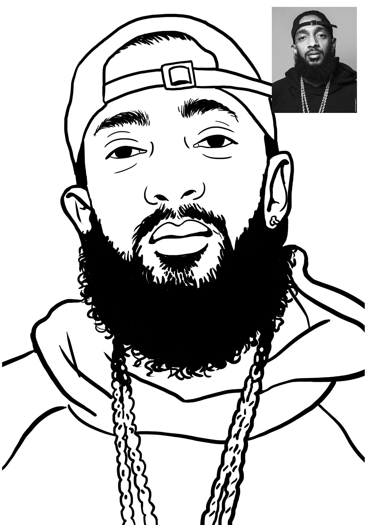 Caricatura de rosto em traço preto e branco, face pessoas
