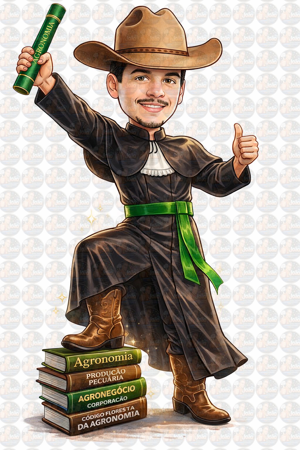 Caricatura de Formatura Agronomia Personalizada | João Caricaturas