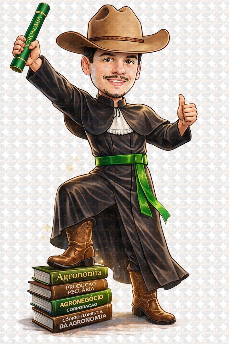 Caricatura de Formatura Agronomia Personalizada | João Caricaturas