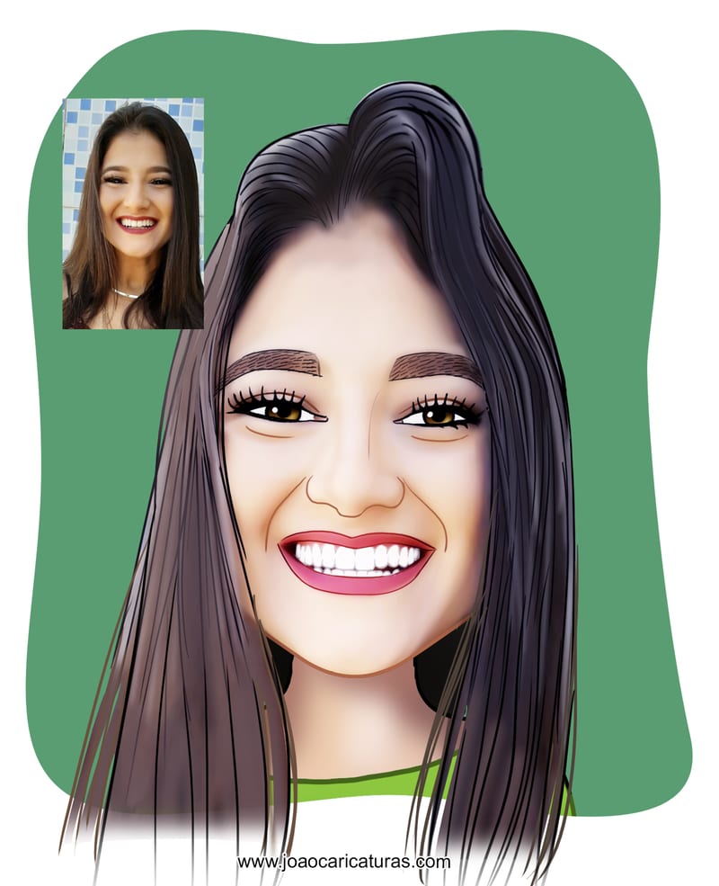 Caricatura digital engraçada com distorção de rosto narizão  caricatas divertidas