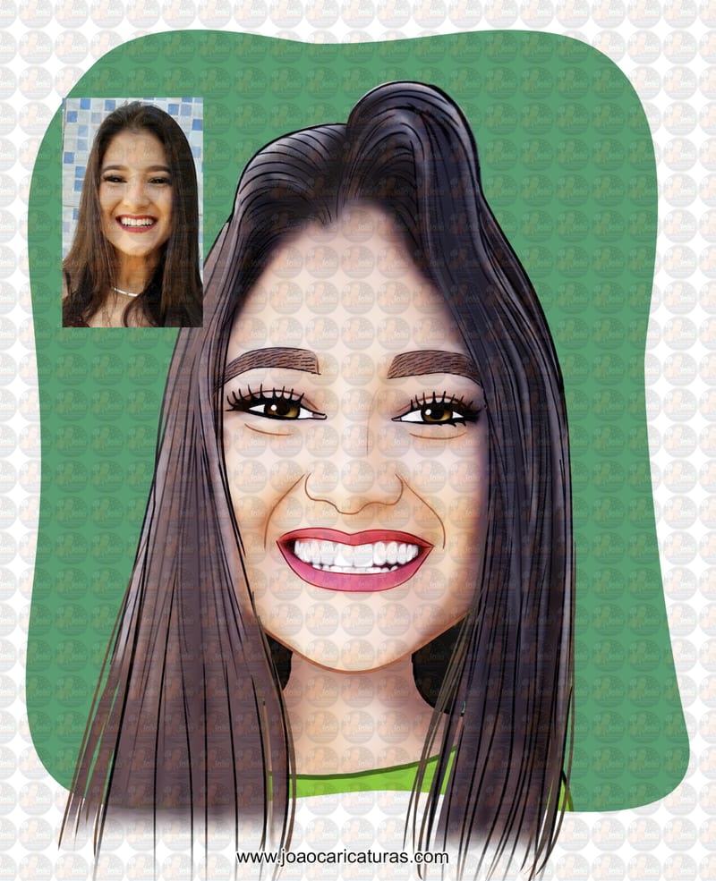 Caricatura digital engraçada com distorção de rosto narizão caricatas divertidas