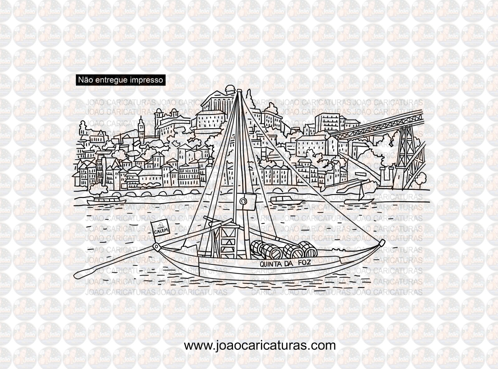 Desenho a traço da cidade o Porto Portugal
