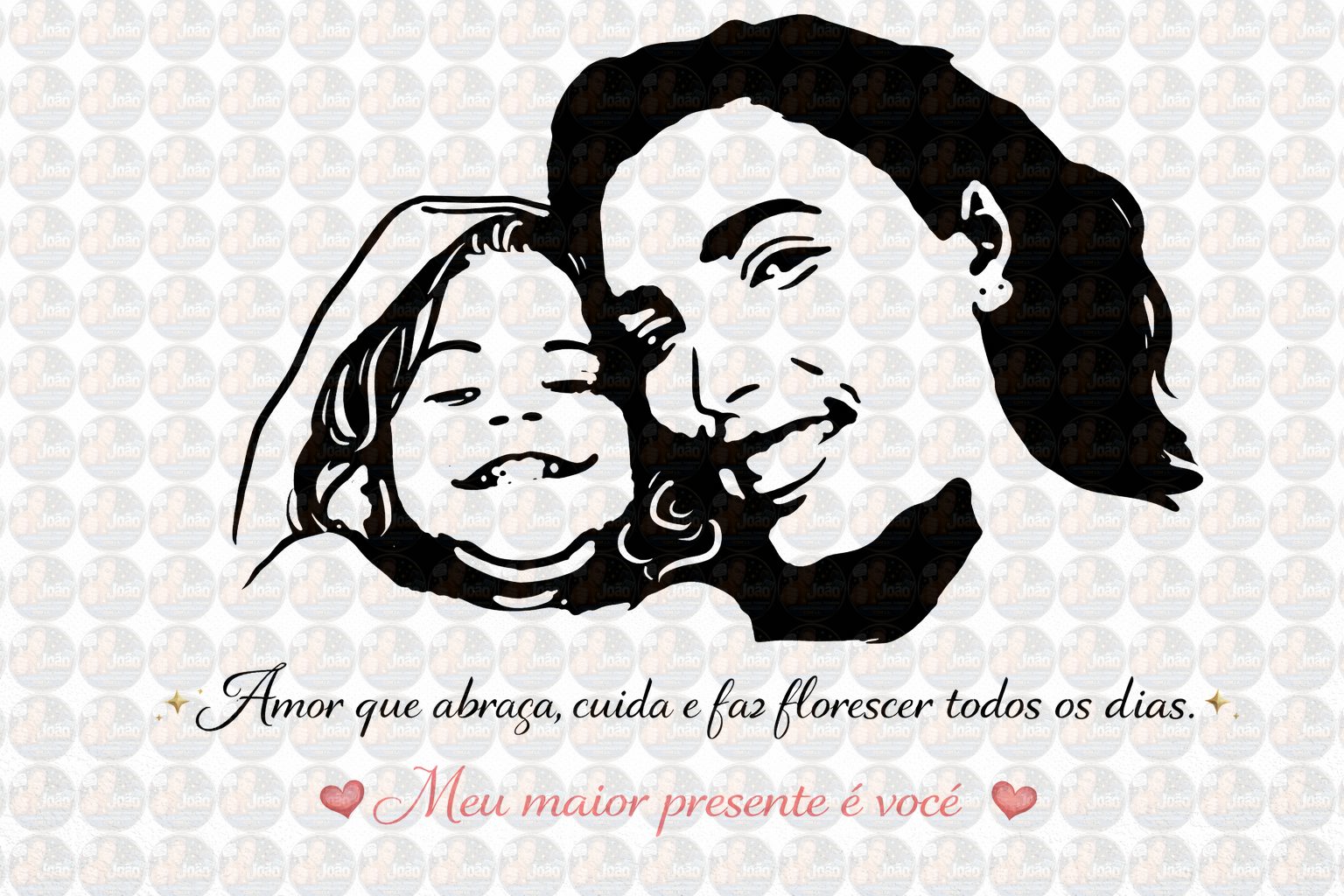 Desenho de Rosto Simplificado Vetorizado – Arte em 1 Cor Personalizada