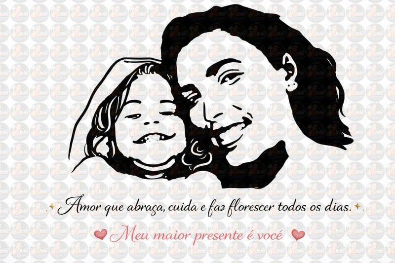 Desenho de Rosto Simplificado Vetorizado – Arte em 1 Cor Personalizada