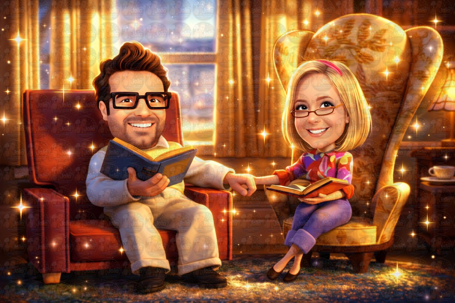 Caricatura Personalizada de Casal em Estilo Animação 3D | Presente Romântico para Namorados e Bodas
