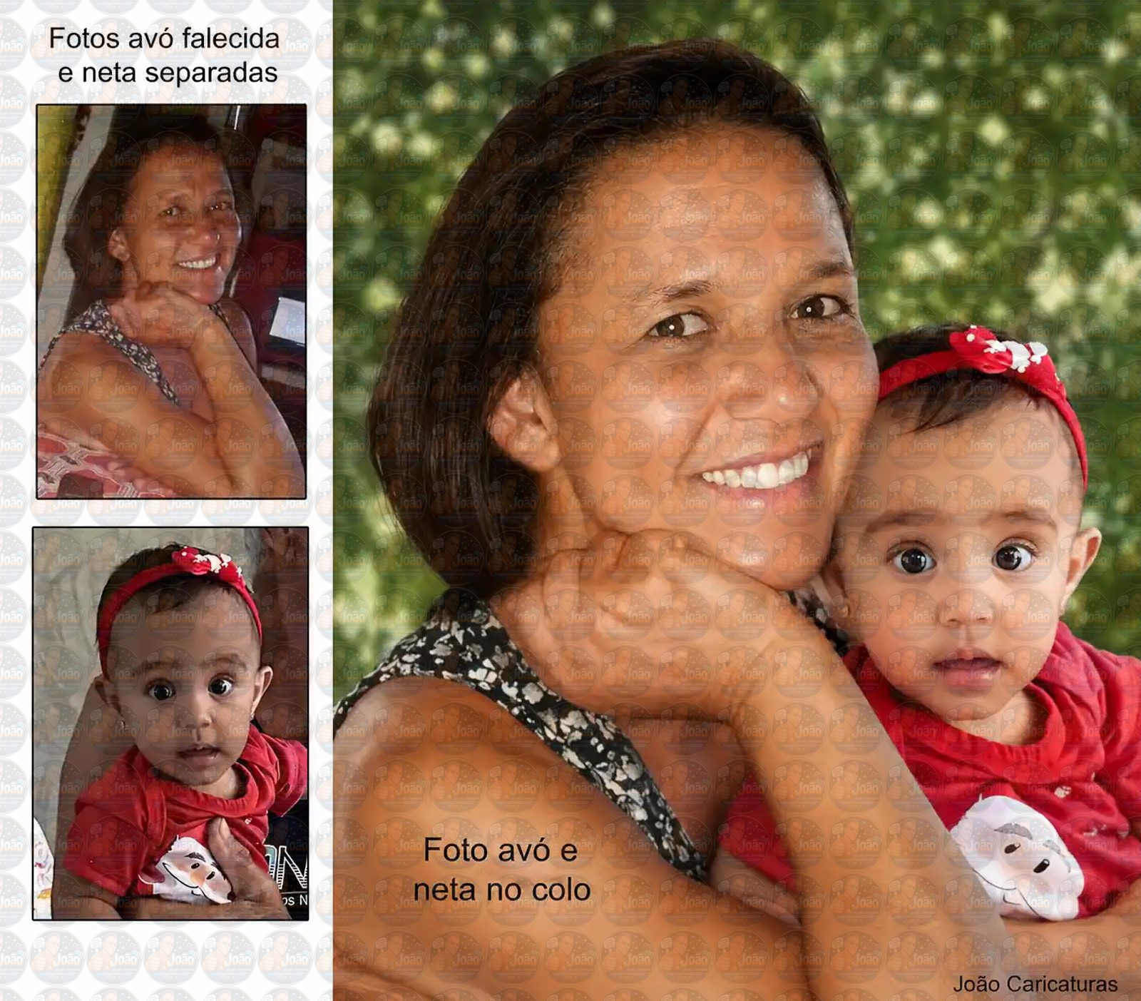 Montagem de Fotos: Filho e Vovó ou Vovô Juntos na Mesma Foto | União de Fotos Antigas e Atuais