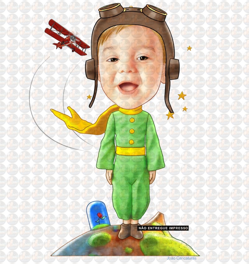 Linda e perfeitas caricaturas em oferta e promoção  crianças bebês rostinhos naturais e delicados fofinhos Pequeno Príncipe aeroplano nenens lindos planeta flor estrelinhas capuz capacete de aviador