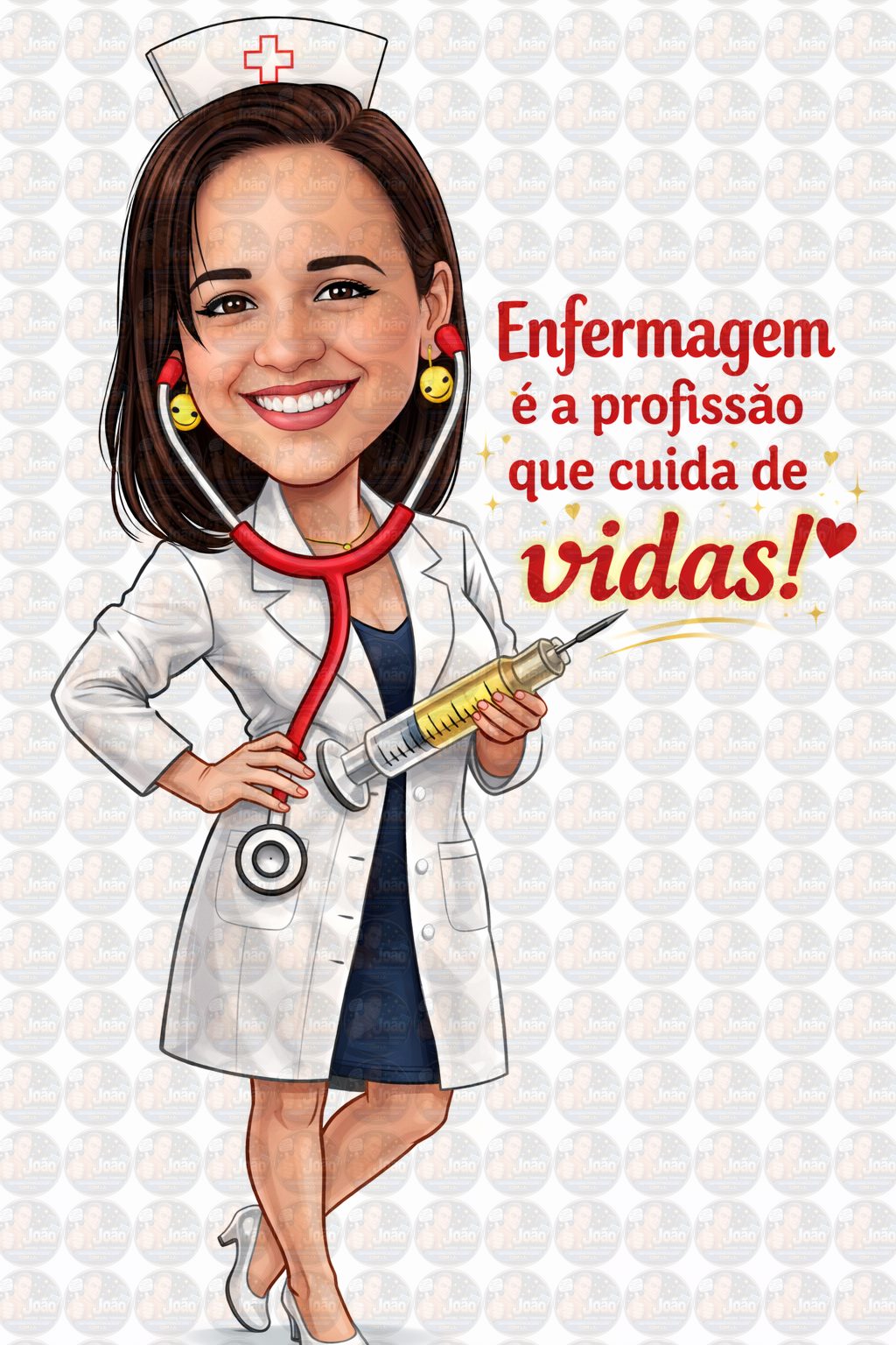 Caricatura Enfermeira Personalizada – Presente Criativo