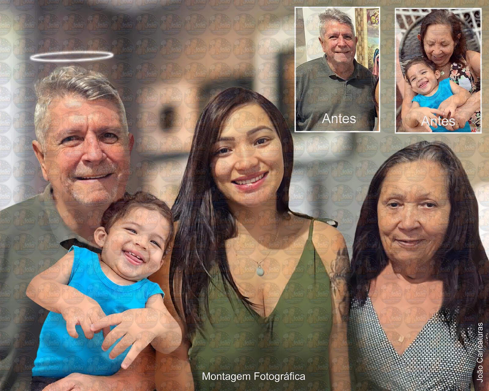 Fotomontagem Digital Personalizada Unindo Pai Mãe e Filho | Uma Lembrança para Sempre