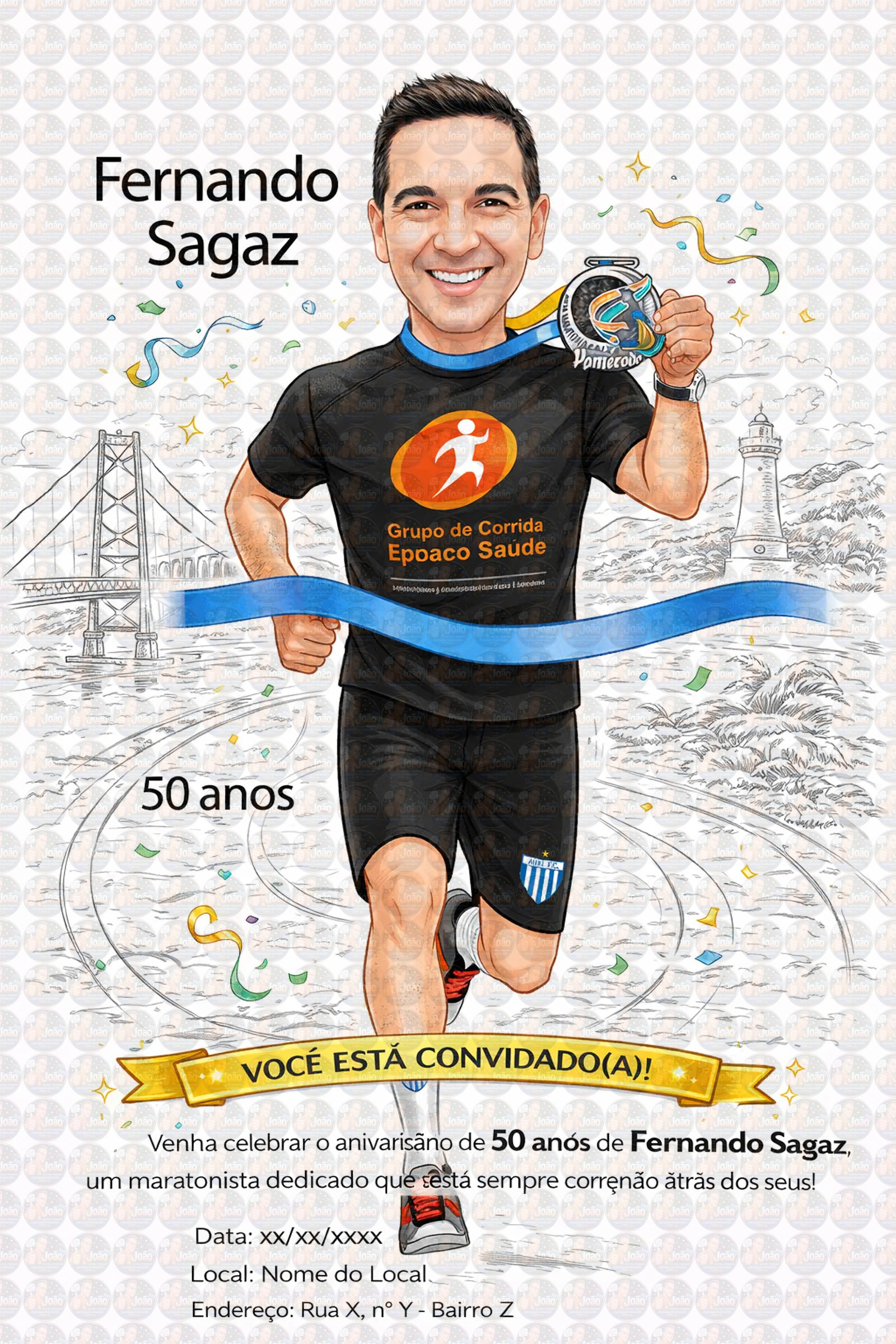 Caricatura de Maratonista Personalizada | Corredor, Atleta e Esportista
