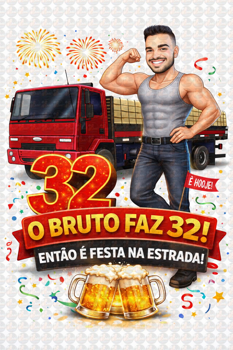 Caricatura de Motorista de Caminhão – Presente Criativo para Homem
