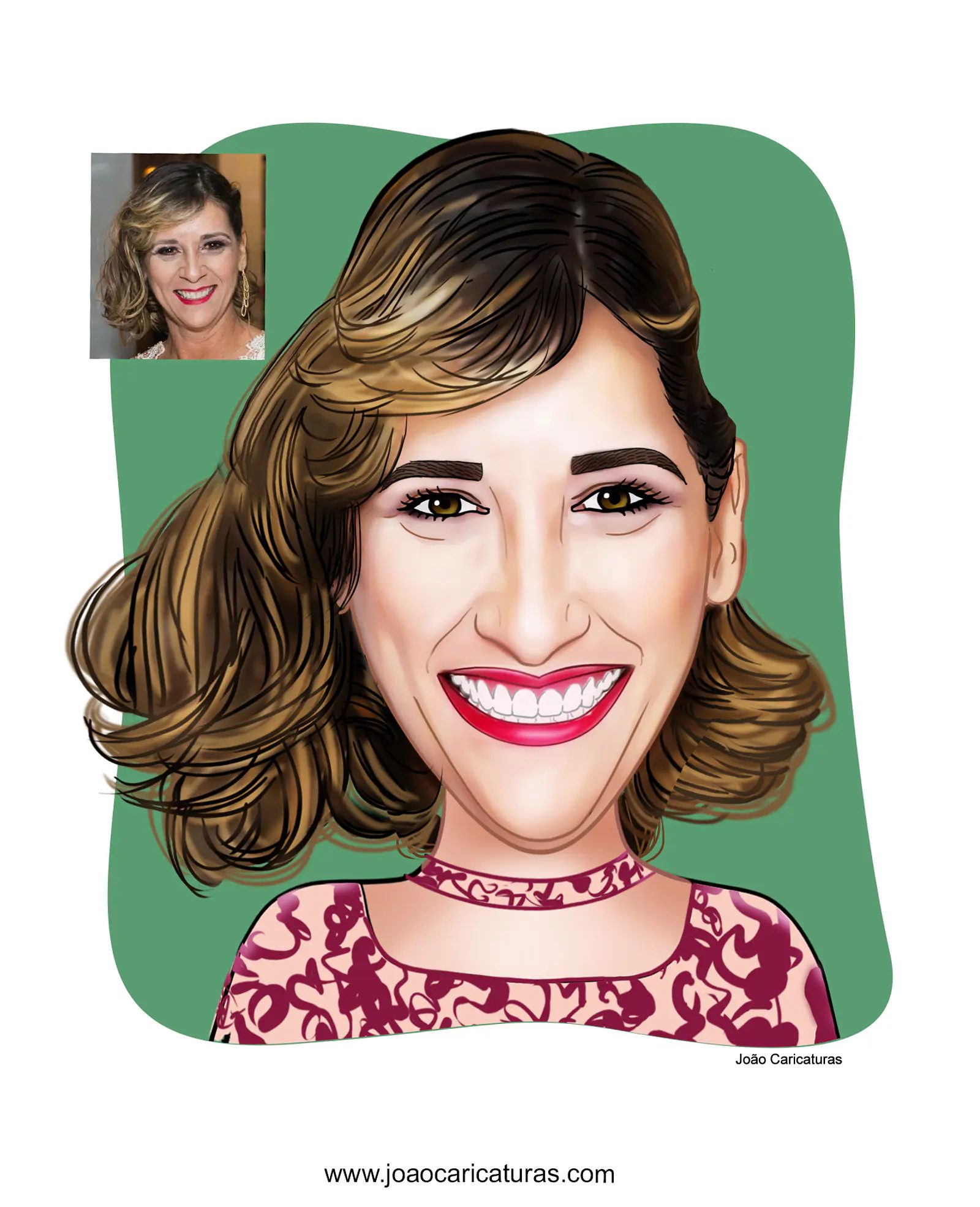 Caricatura digital engraçada com distorção de rosto narizão caricatas divertidas alegres