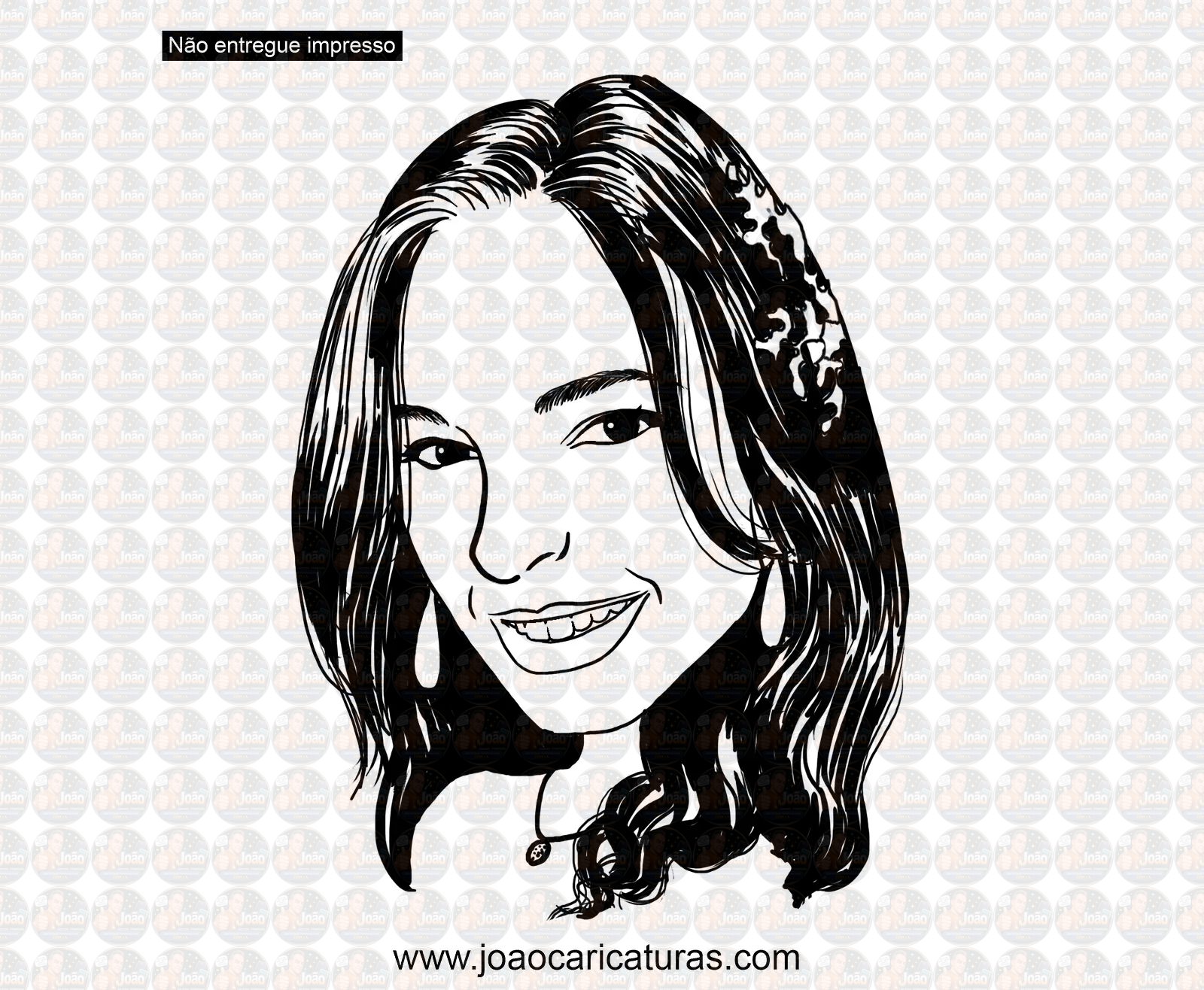 Caricatura de rosto em preto e branco para Logotipo Marca Logomarca uso comercial de divulgação
