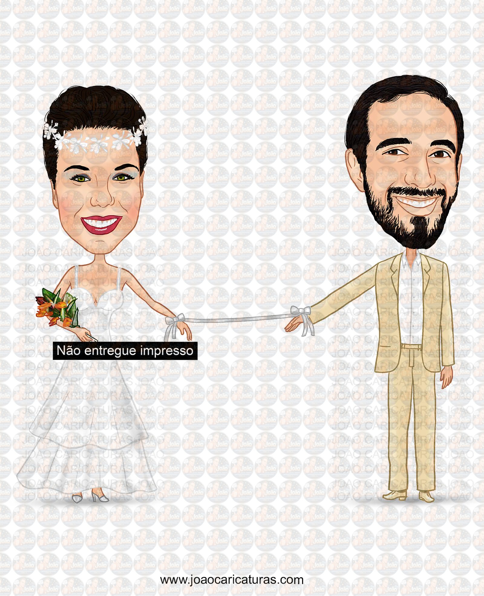 Caricatura Personalizada de Casal para Casamento | Noivos em Estilo Premium