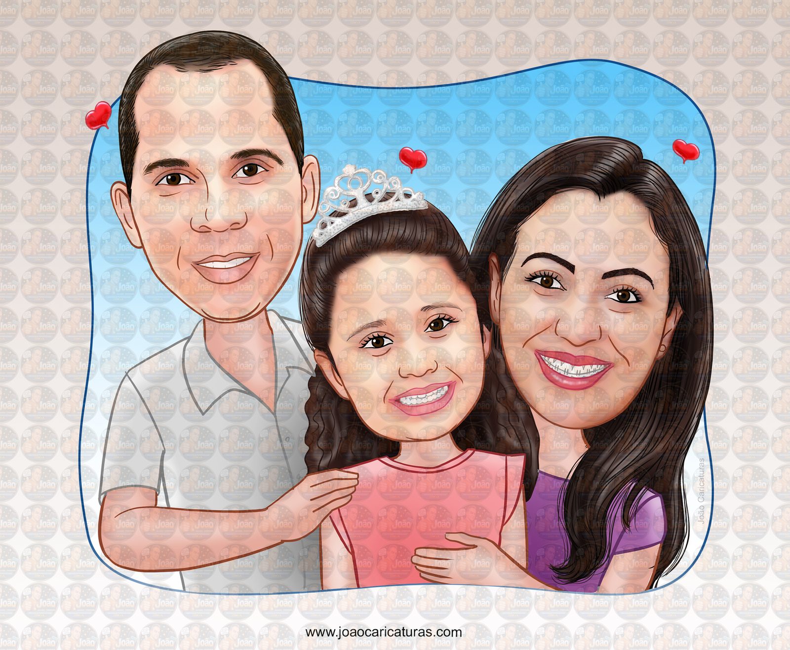 Caricatura Personalizada de Família Completa (Preço por Pessoa)