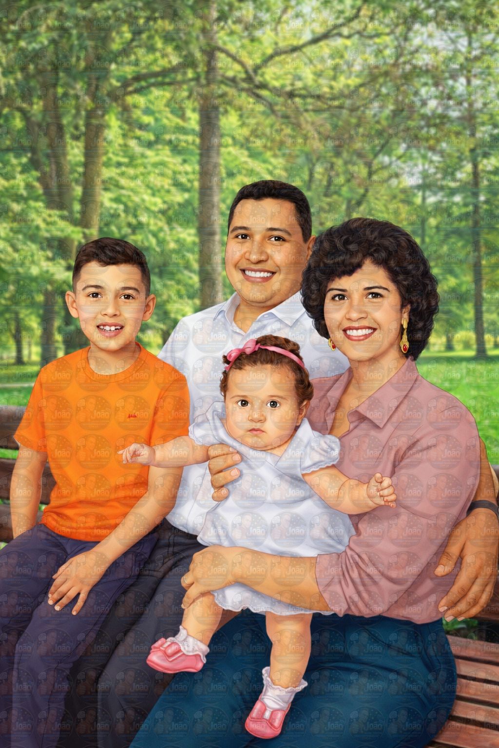 Desenho Realista de Família Personalizado(valor por pessoa)