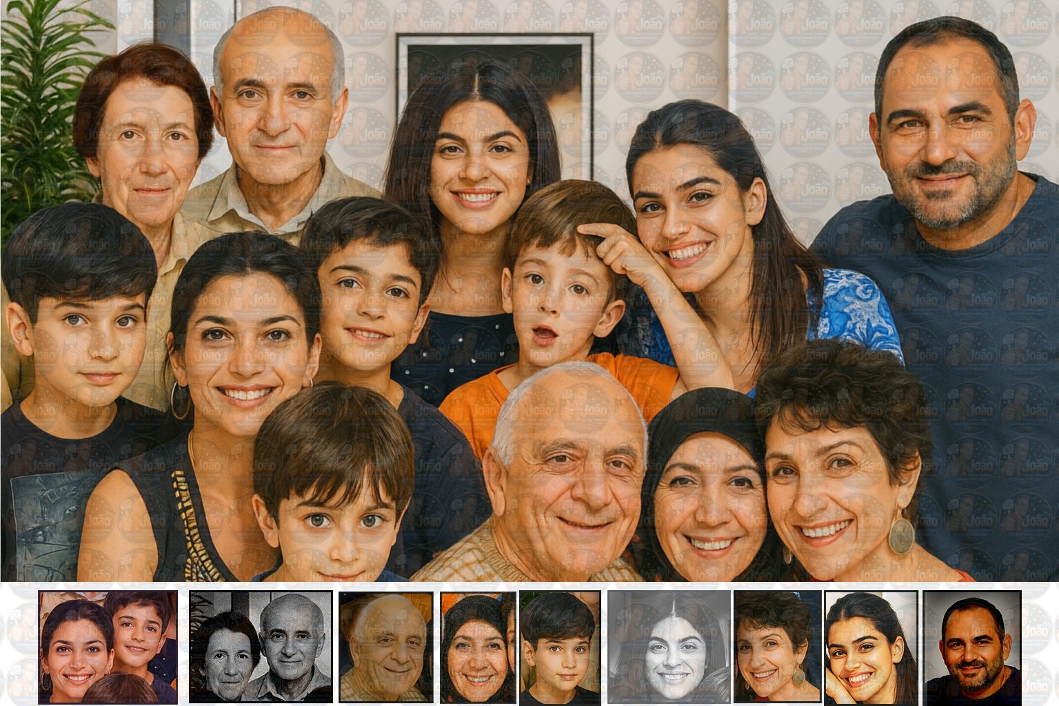 Fotomontagem Digital de Família (10 a 20 Pessoas) | A Foto que o Tempo Nunca Permitiu