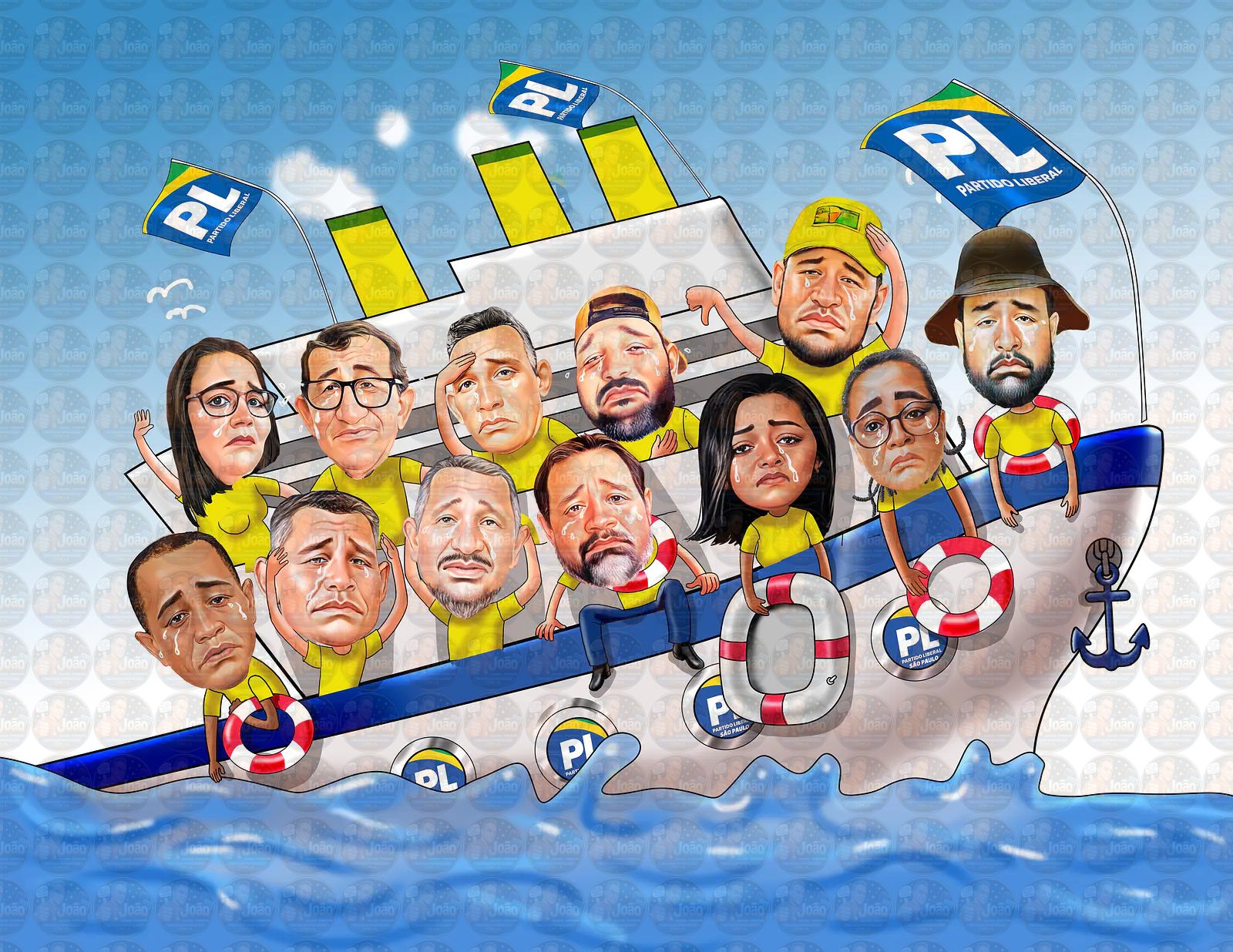 Desenho de caricaturas ou vídeos de deboche político, tirando sarro, memes, zoando politicamente