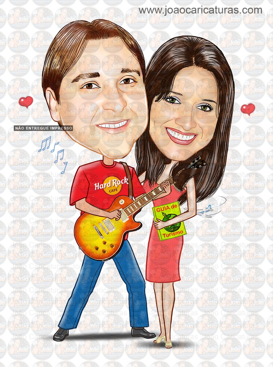Caricatura digital de casal namorados namoro abraçados aniversário festa presente luar príncipe juntinhos crush moderna realista, caprichada rosto normal natura traços perfeitos vinho Santos