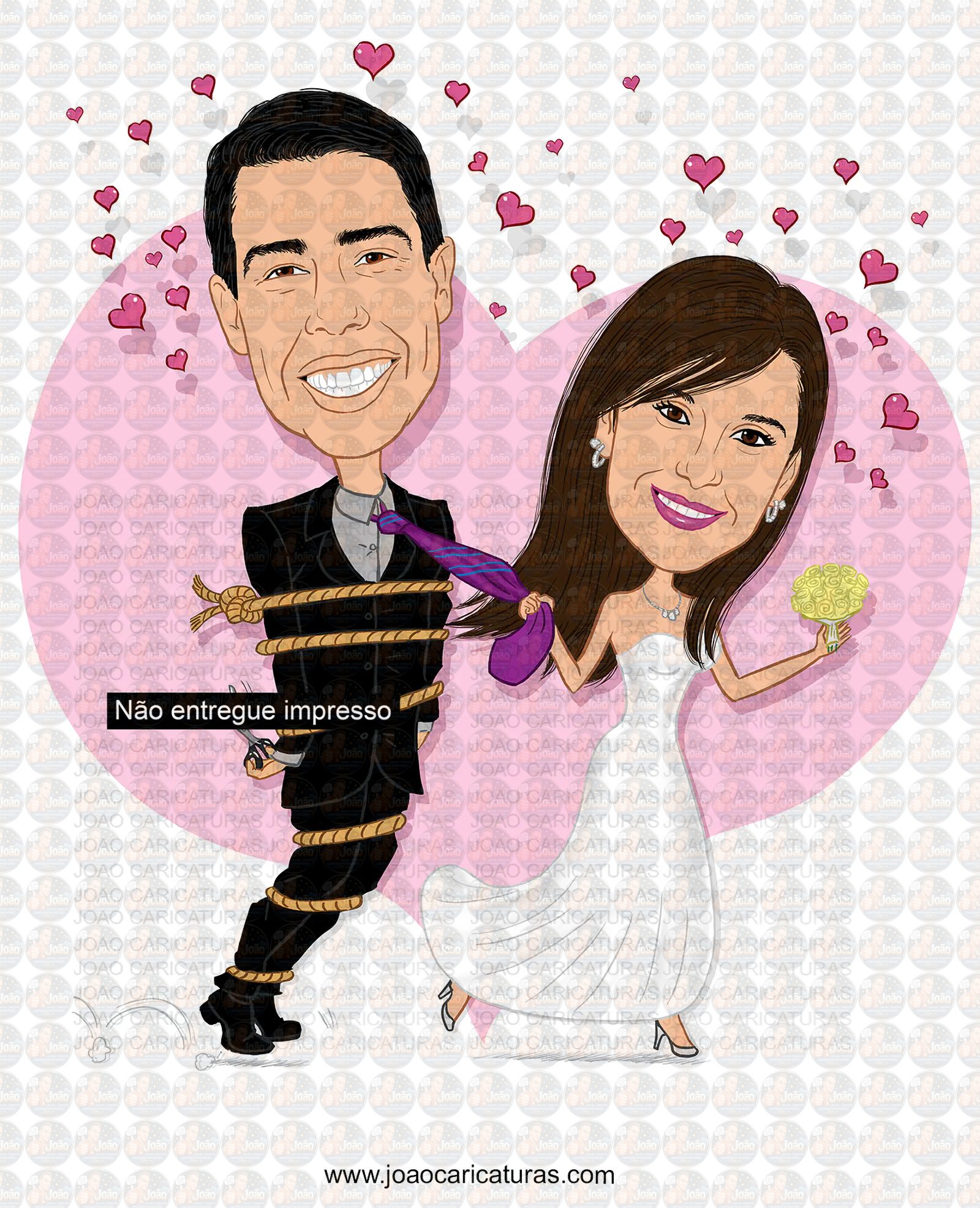 Caricatura Personalizada de Casal para Casamento | Noivos em Estilo Premium