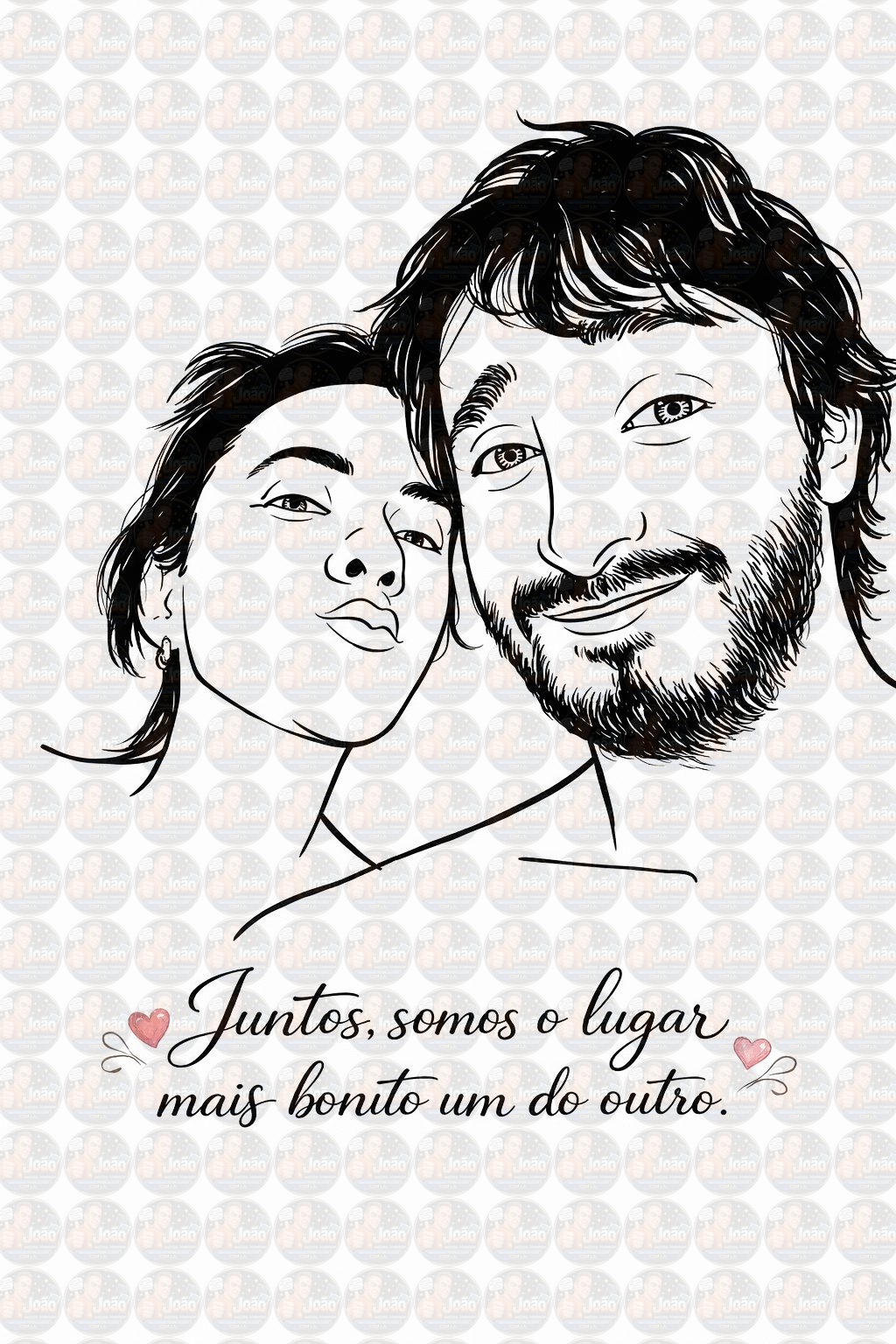 Desenho de Rosto Simplificado Vetorizado – Arte em 1 Cor Personalizada