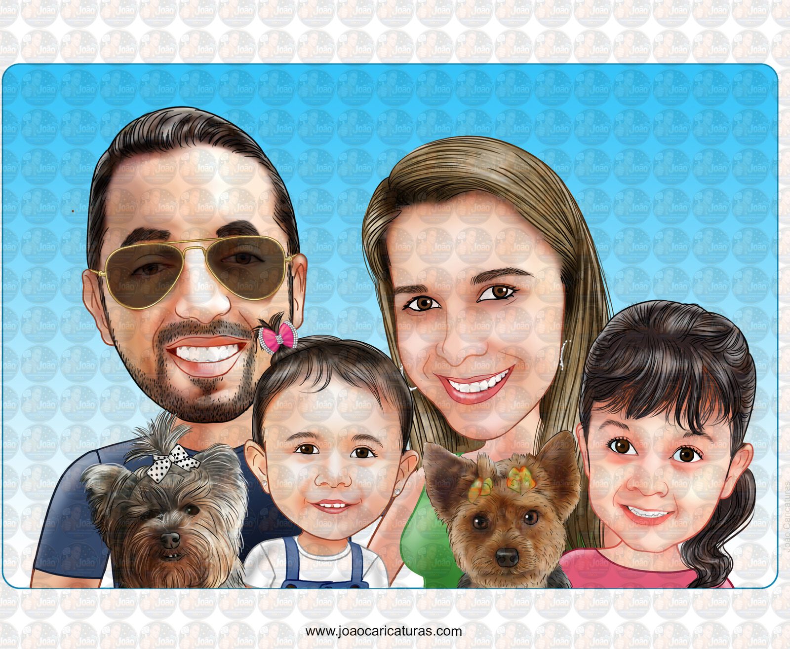 Caricatura Personalizada de Família Completa (Preço por Pessoa)