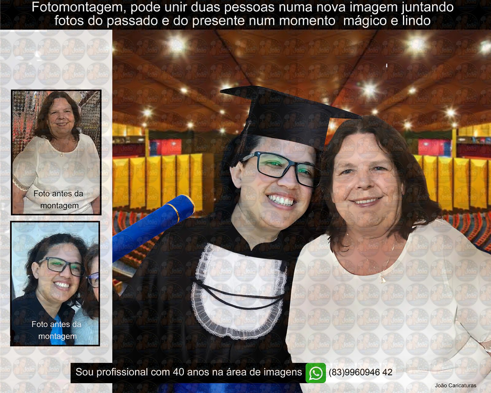 Homenagem de Formatura com Pai Falecido – Montagem de Fotos Personalizada