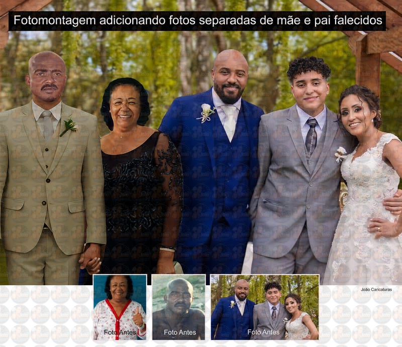 Fotomontagem com Fotos Antigas de Familiares Falecidos