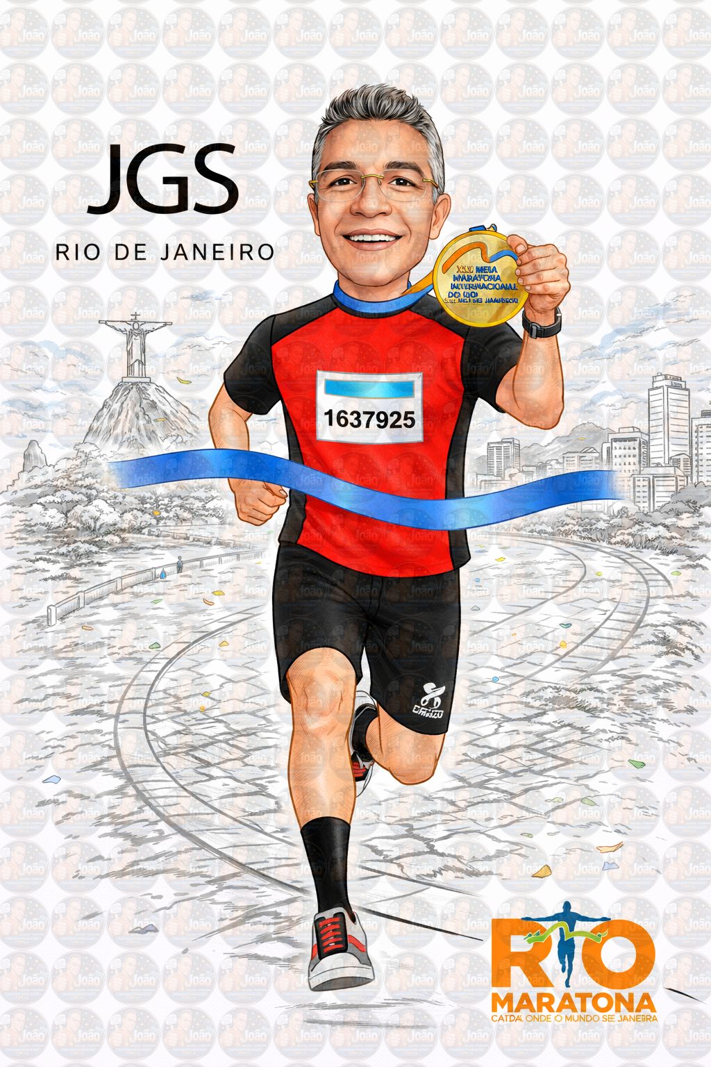 Caricatura de Maratonista Personalizada | Corredor, Atleta e Esportista