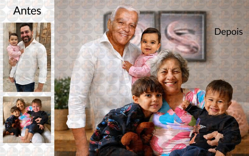Montagem de Foto com Avô Falecido | Presente que Emociona Toda a Família
