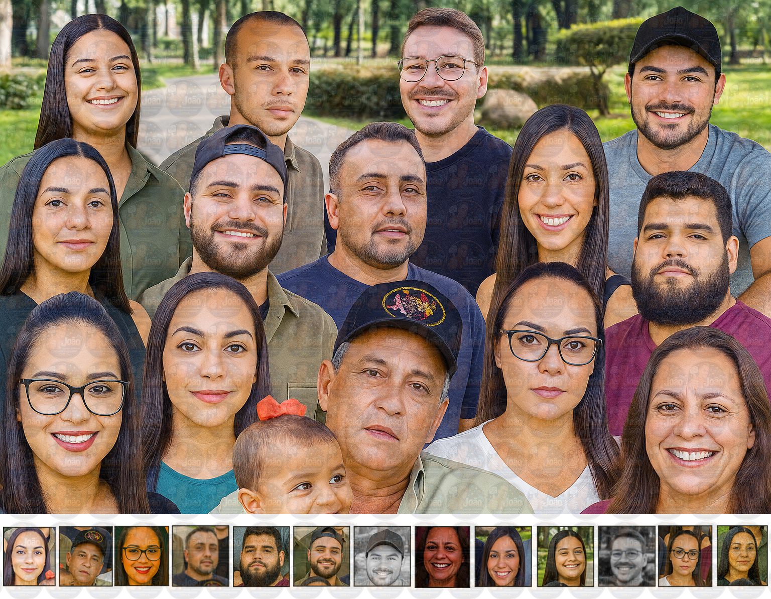 Fotomontagem Digital de Família (10 a 20 Pessoas) | A Foto que o Tempo Nunca Permitiu