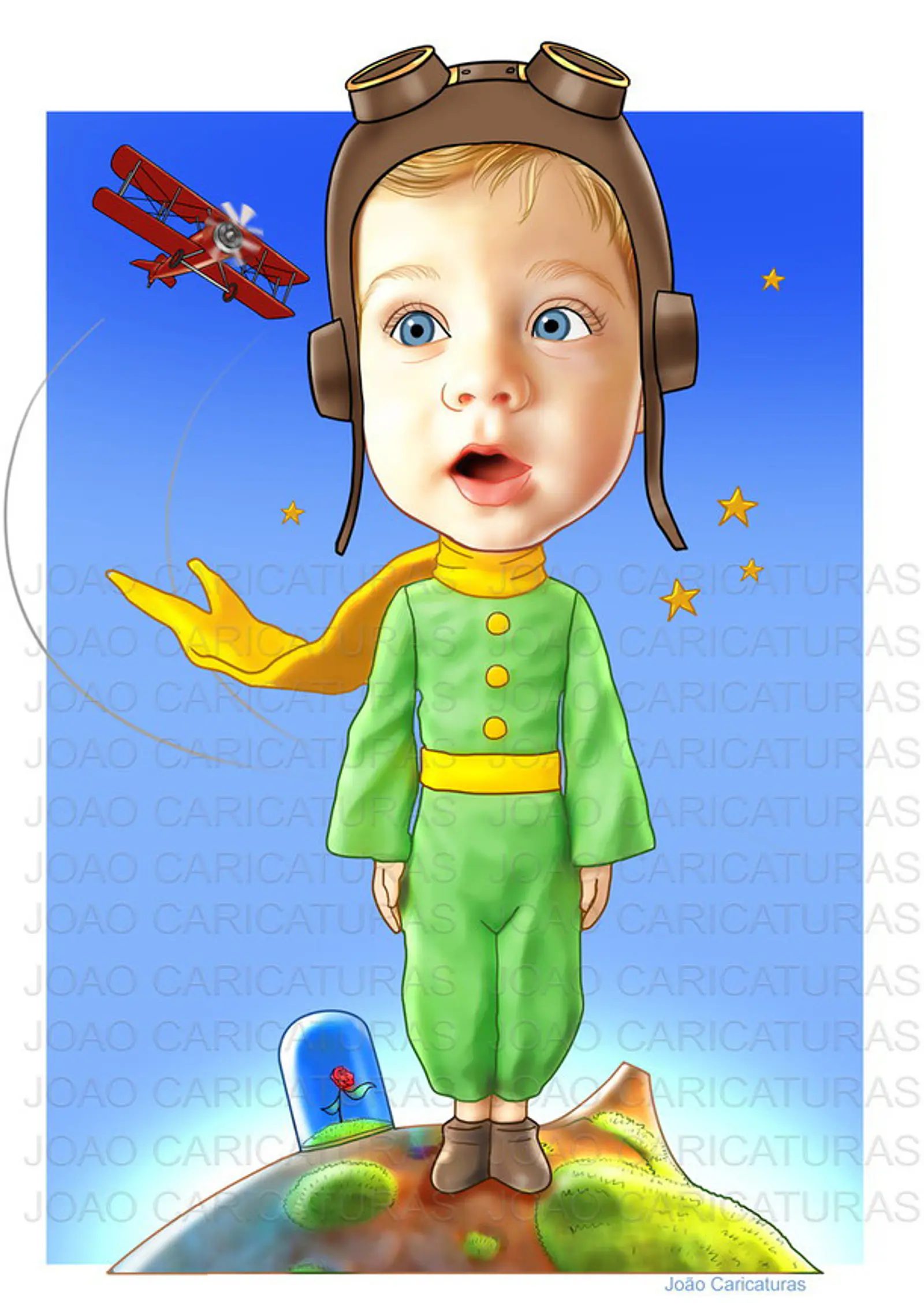 Linda e perfeitas caricaturas em oferta e promoção crianças bebês rostinhos naturais e delicados fofinhos Pequeno Príncipe aeroplano nenens lindos planeta flor estrelinhas capuz capacete de aviador