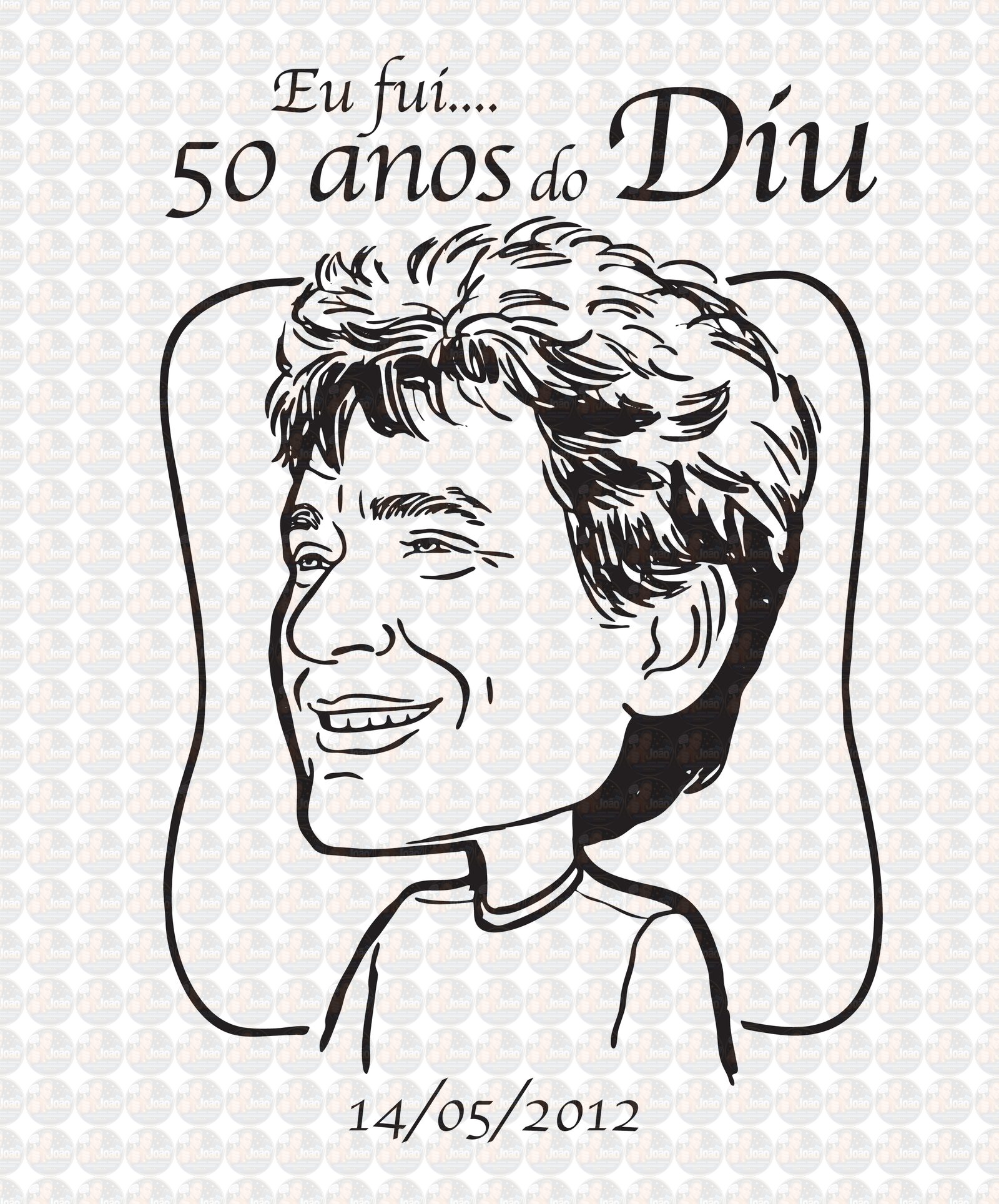 Desenho de caricatura com traço preto fio contornado comemorativo banner grande gigante idêntico rosto amigo pai mãe eu fui nos 30 40 50 60 70 80 90 anos festa aniversário