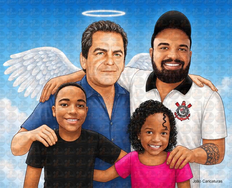 Desenho Realista Personalizado de Família | Unimos Fotos Separadas em uma Única Imagem (Preço por Pessoa)
