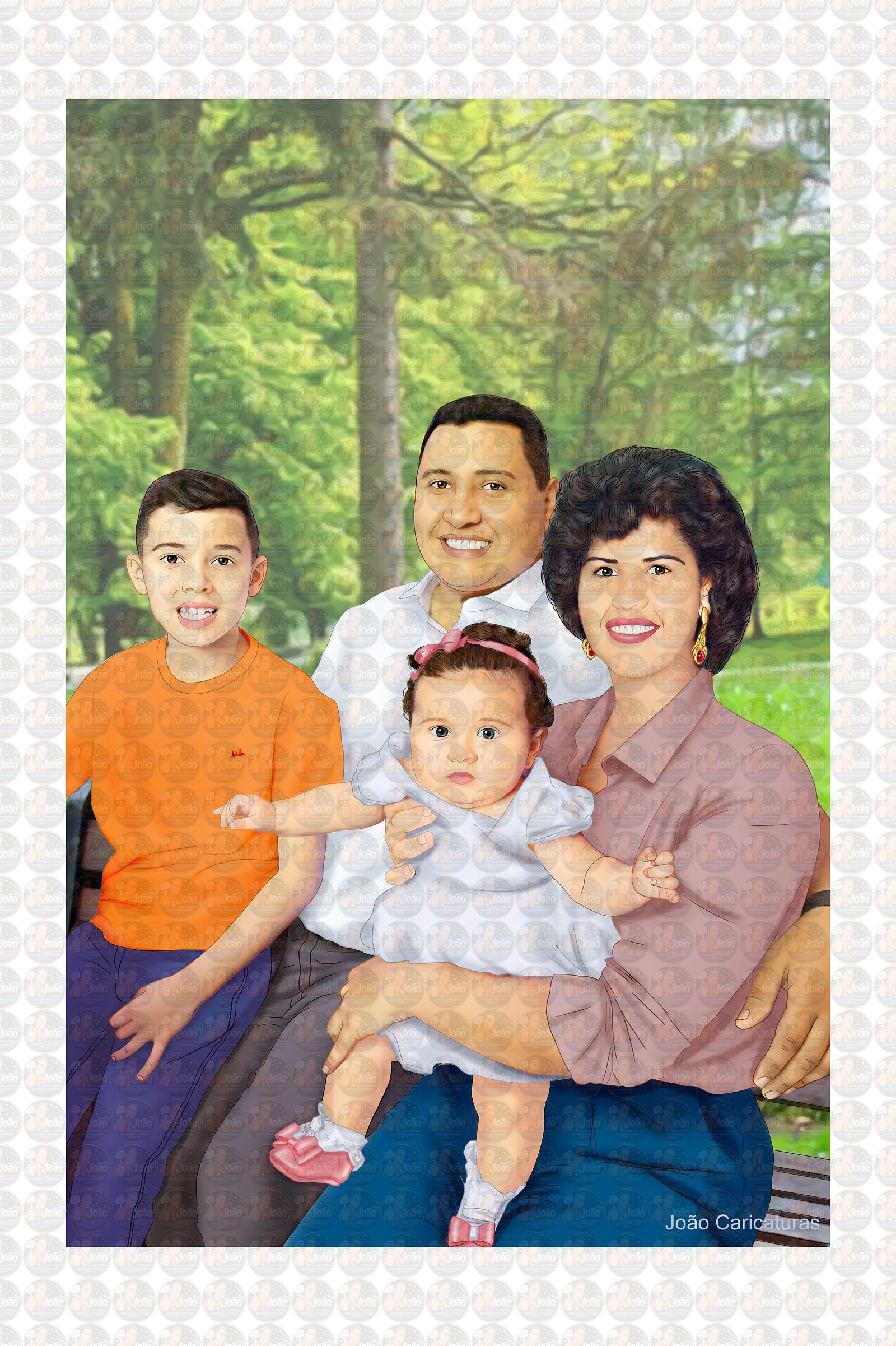 Desenho Realista de Família Personalizado(valor por pessoa)