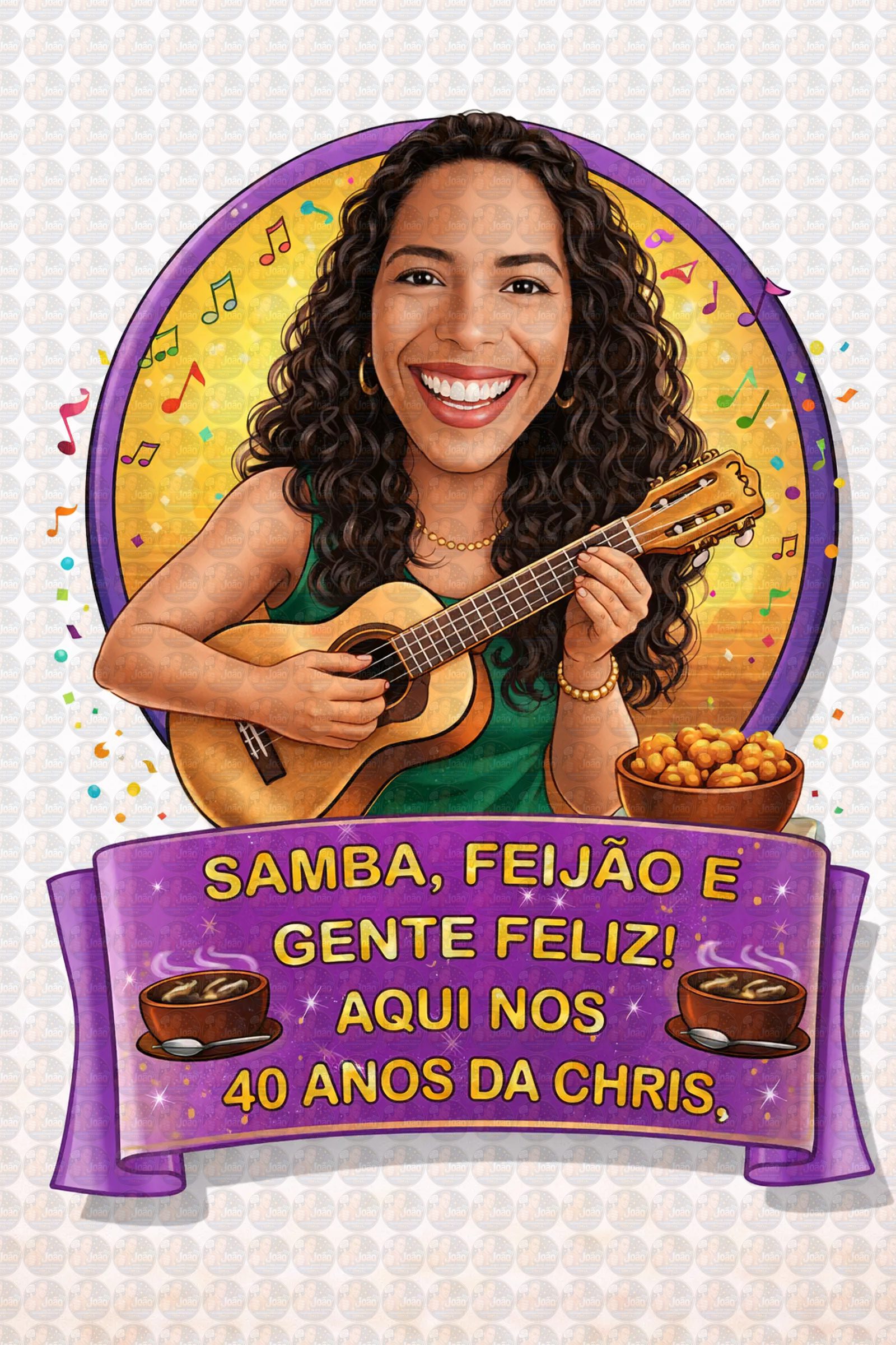 Caricatura Digital Personalizada Mulher Tema Boteco | Convite de Aniversário e Lembrancinhas