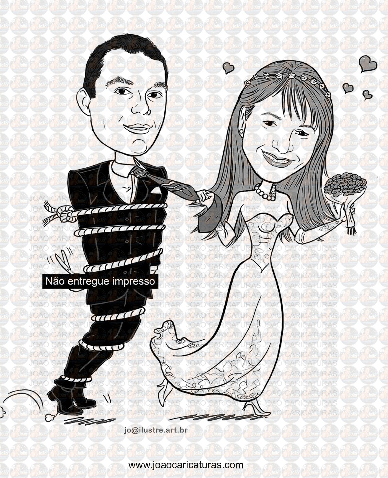 Caricatura Personalizada de Casal para Casamento | Noivos em Estilo Premium