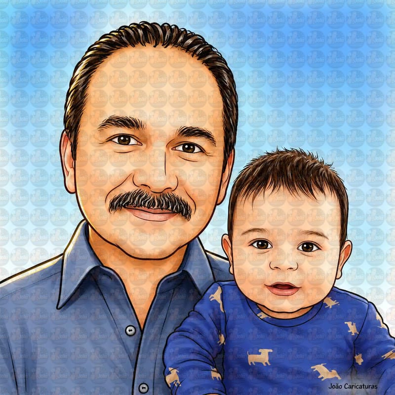 Caricatura de Família Personalizada | Pai, Mãe, Filhos, Avós e Netos (Preço por Pessoa)