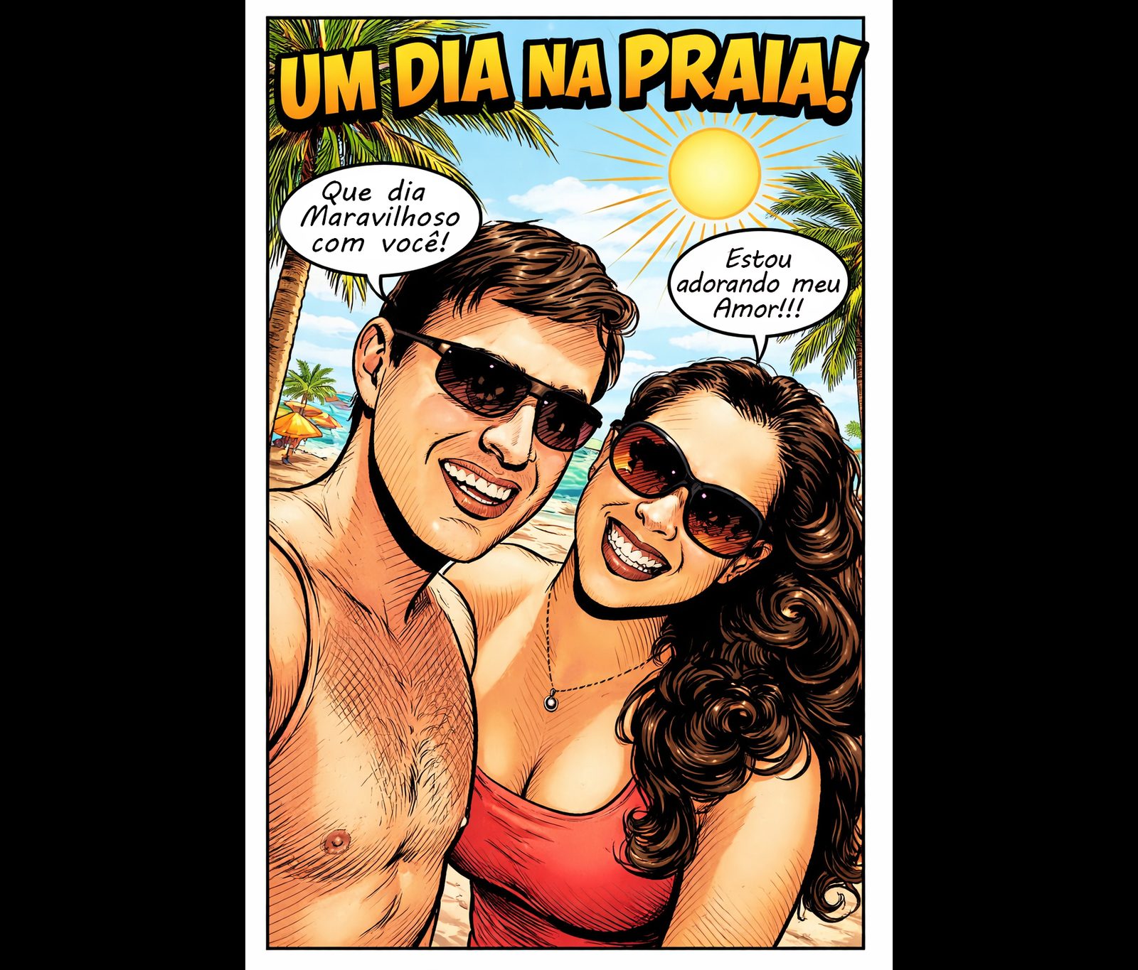 Desenhos Digitais Super Personalizados no Estilo História em Quadrinhos um belo presente que surpreende. Encomende o seu agora!