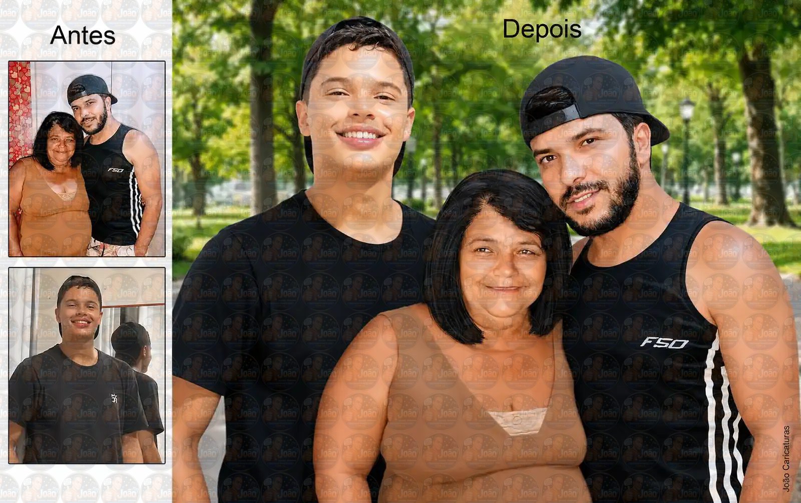 Montagem de Fotos: Filho e Vovó ou Vovô Juntos na Mesma Foto | União de Fotos Antigas e Atuais