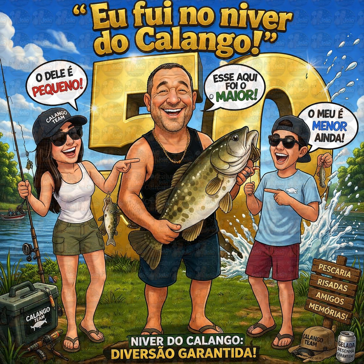 Caricatura Personalizada pescador Transformo sua foto em uma caricatura única Perfeito para presentear alguém especial Arte personalizada Estilo exclusivo Entrega rápida