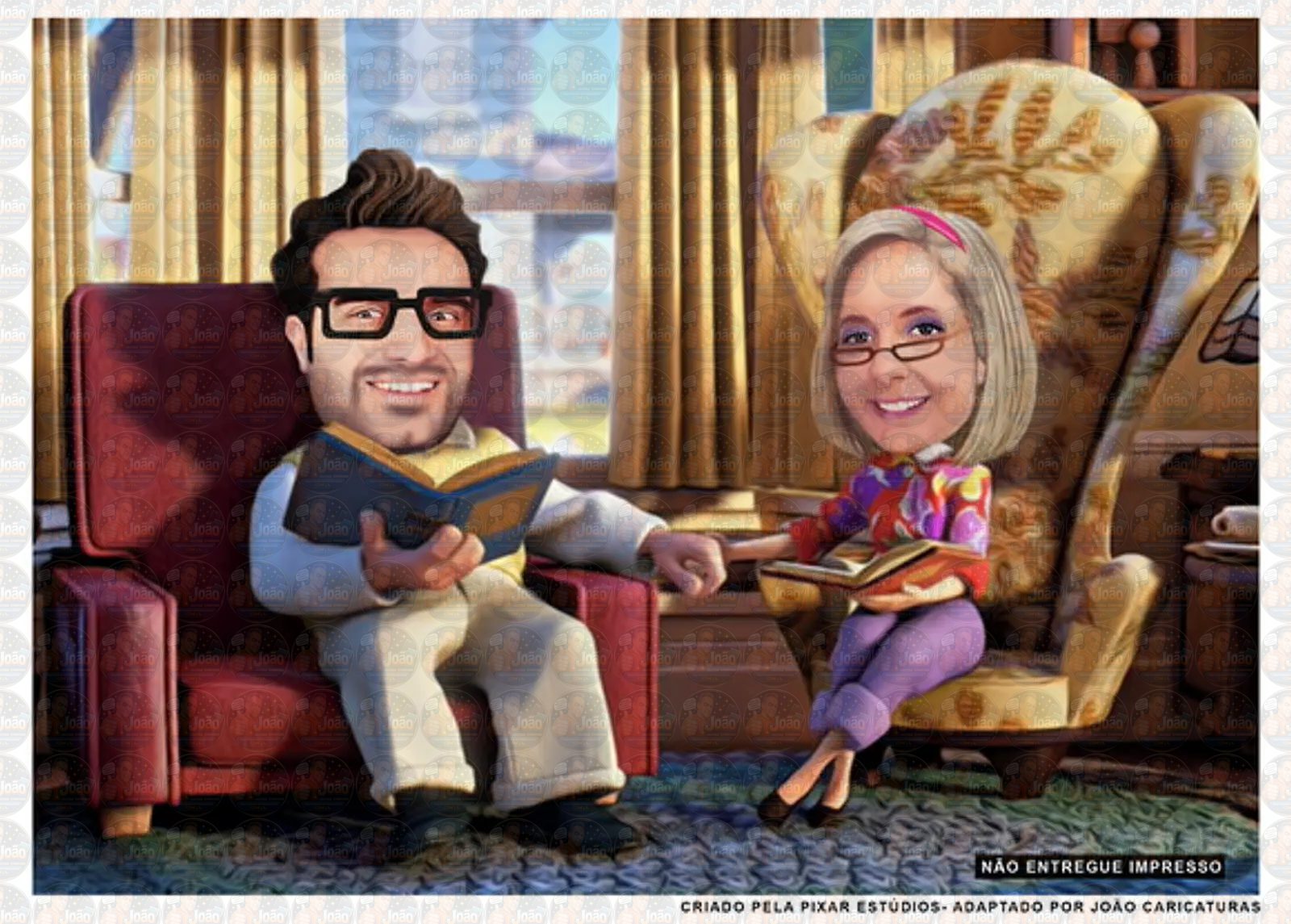 Caricatura Personalizada de Casal em Estilo Animação 3D | Presente Romântico para Namorados e Bodas