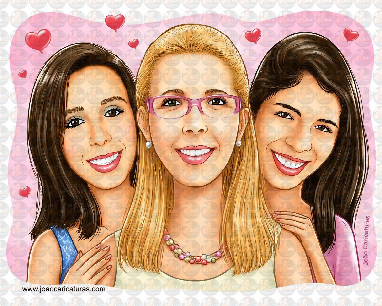 Caricatura de Família Personalizada | Pai, Mãe, Filhos, Avós e Netos (Preço por Pessoa)