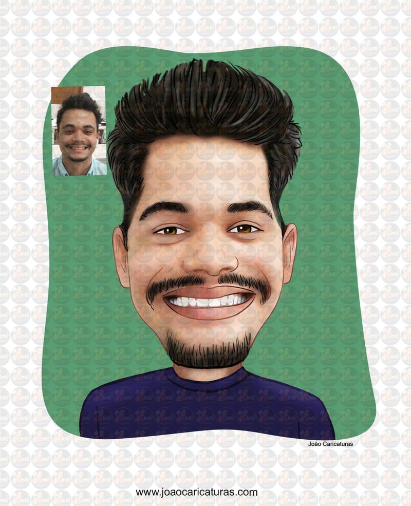 Caricatura digital engraçada com distorção de rosto narizão caricatas divertidas alegres