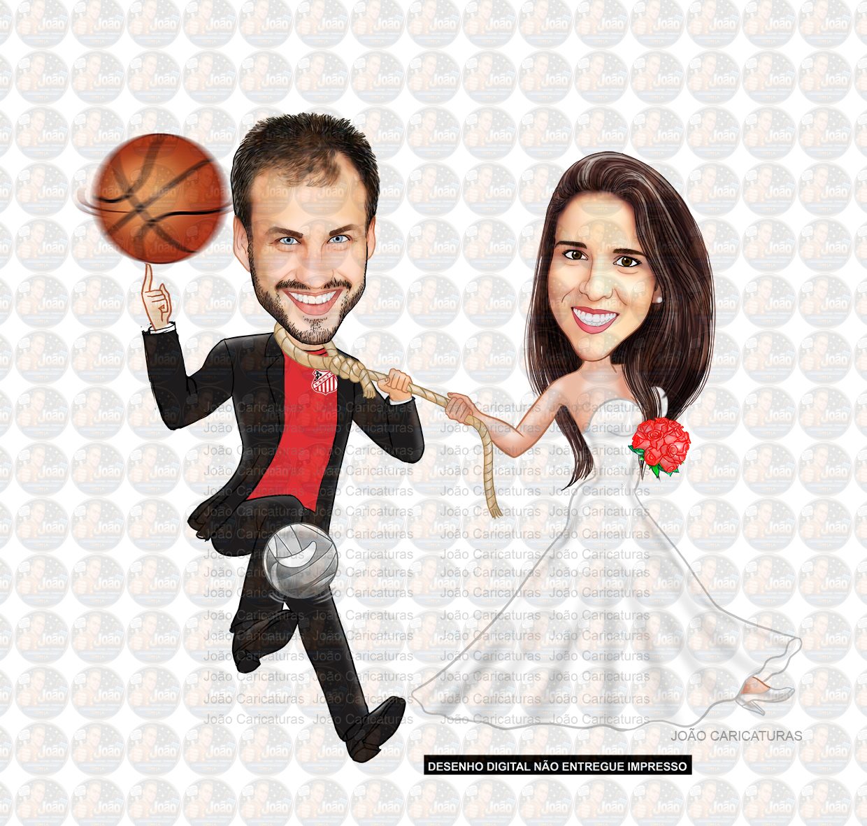 Caricatura Personalizada de Casal para Casamento | Noivos em Estilo Premium