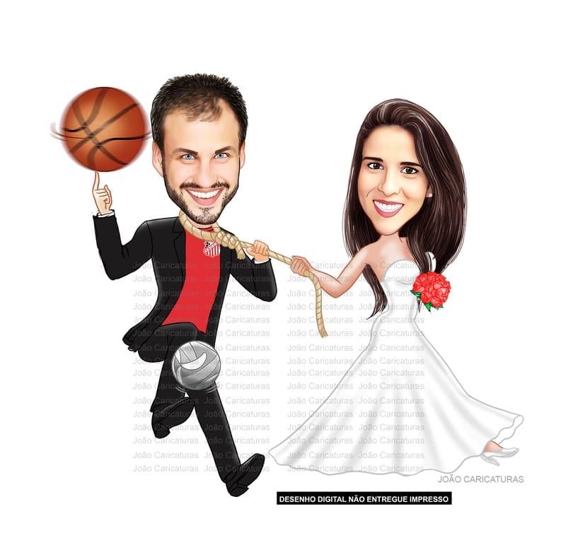 Caricatura Personalizada de Casal para Casamento | Noivos em Estilo Premium