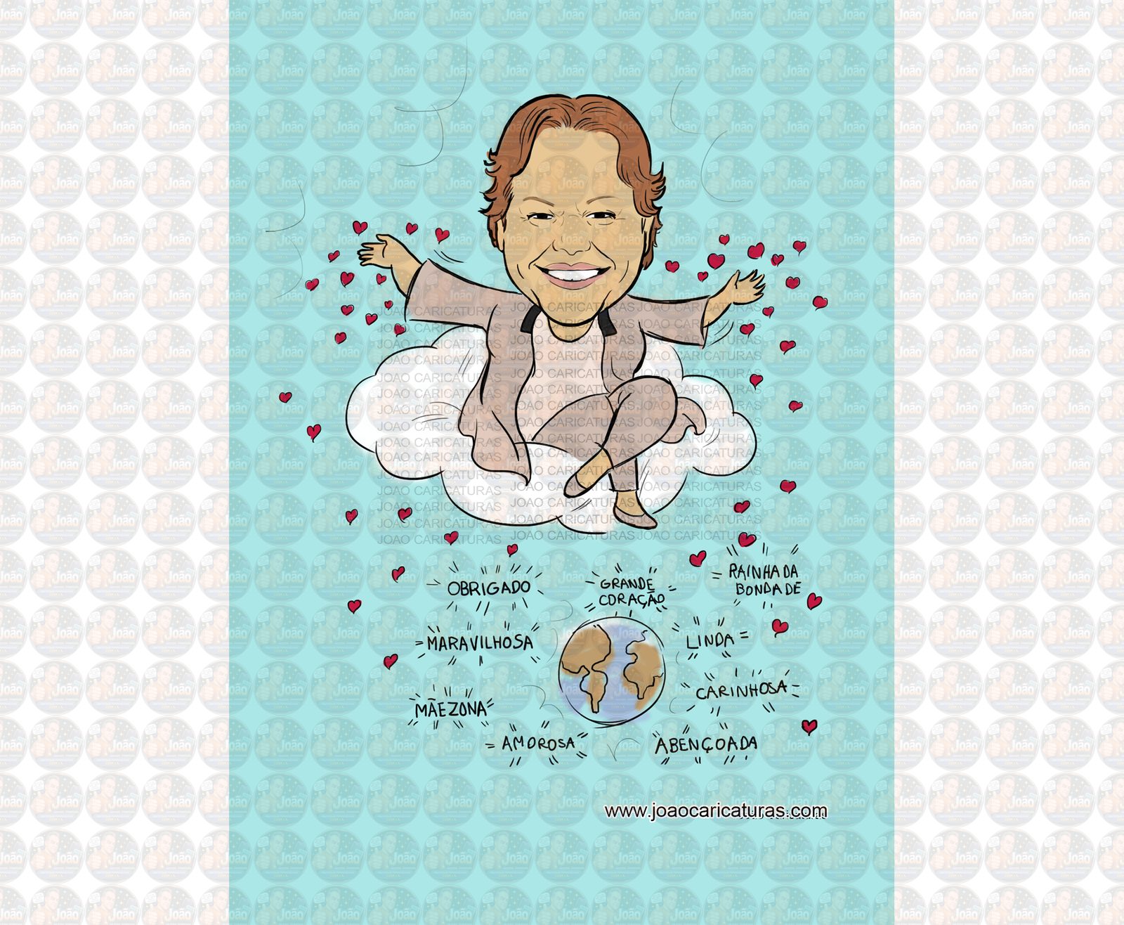 Caricatura Memorial Personalizada | Homenagem Eterna para Familiares e Pessoas Queridas