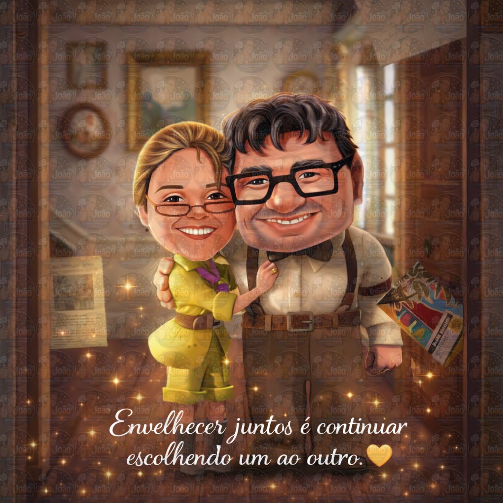 Caricatura Personalizada de Casal em Estilo Animação 3D | Presente Romântico para Namorados e Bodas